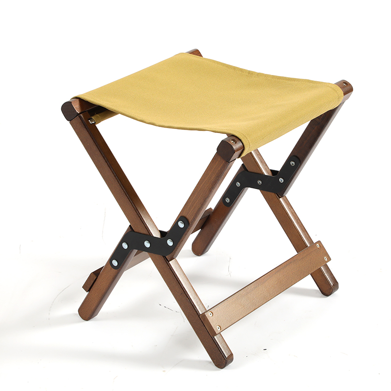 Wooden folding stool