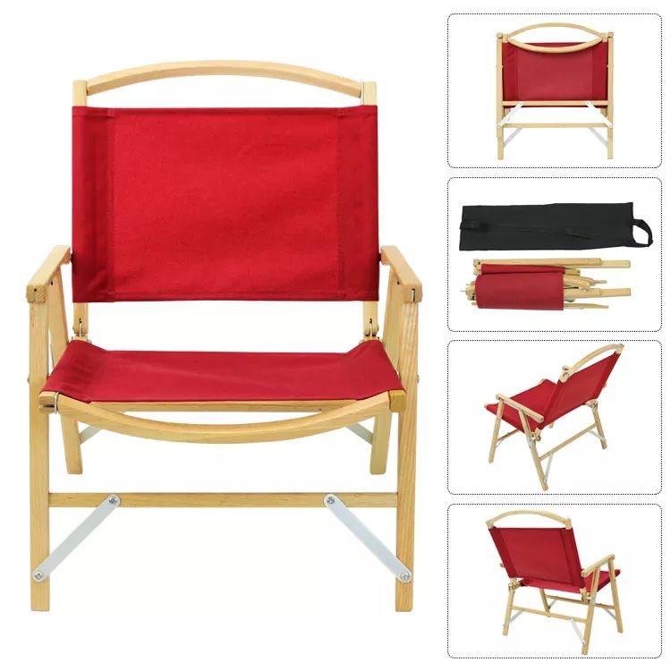 Red Wooden Camping Kermit Chairs | QingYuan Industry